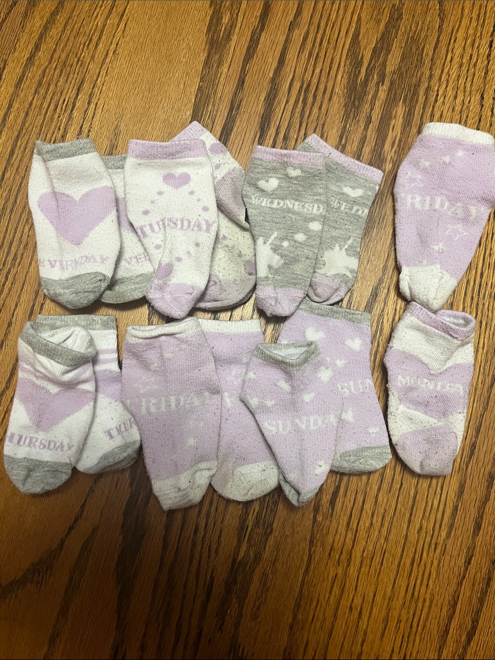 Kids Lavender Day-of-the-Week Socks - Pack
